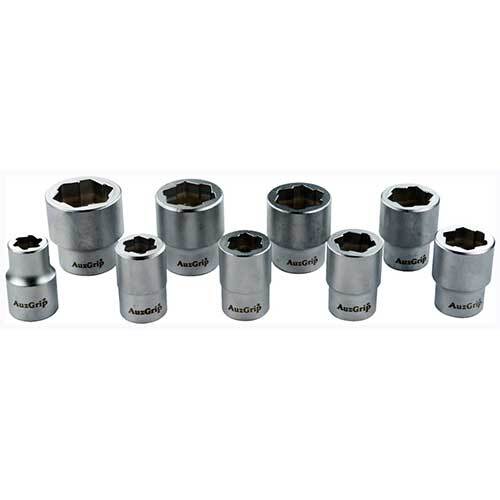 AuzGrip® 3/8" Sq. Dr. Bolt Extractor Socket Metric Set, 9 Pieces1