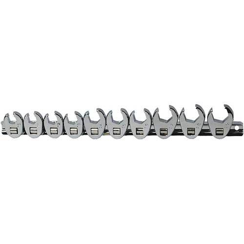 AuzGrip® 3/8'' Sq. Dr. Flare Nut Crowfoot Wrench Metric Set, 10 Pcs1