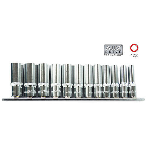 AuzGrip® 3/8" Square Drive 12 Point Deep Socket Metric Set, 12 Pieces1