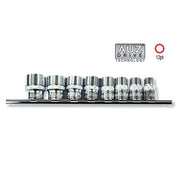 AuzGrip® 3/8" Square Drive 12 Point Socket SAE Set, 8 Pieces1