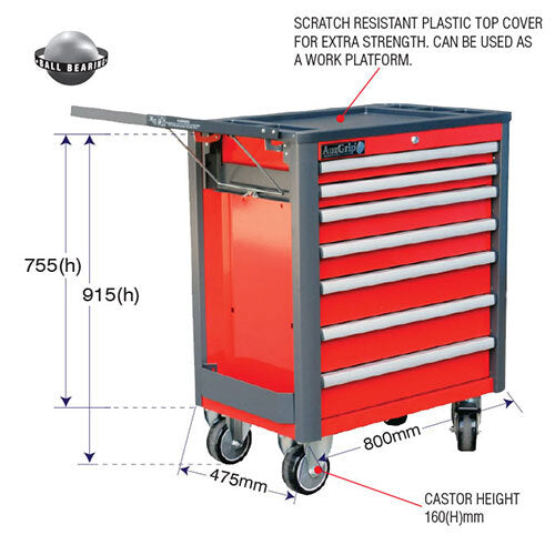 AuzGrip® 7 Deluxe Drawer Roller Cabinet 1
