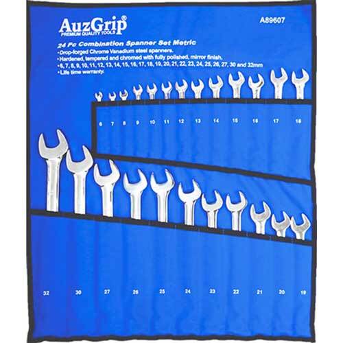 AuzGrip® Combination Spanner Metric Set, 24 Pieces1