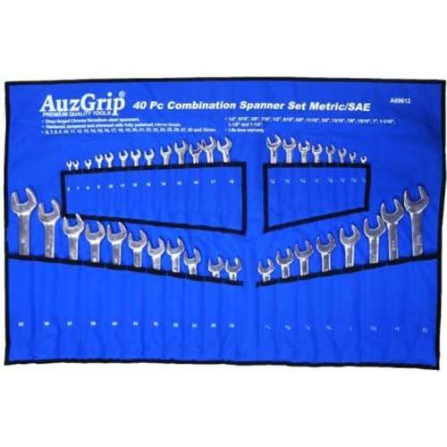 AuzGrip® Combination Spanner Metric/Imperial Set, 40 Pieces1