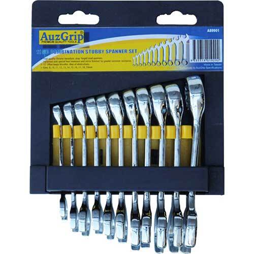 AuzGrip® Combination Stubby Spanner Metric Set, 11 Pieces1