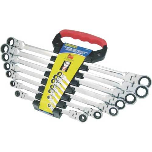 AuzGrip® Double Ring Flexible Ratchet Spanner Metric Set, 7 Pieces1