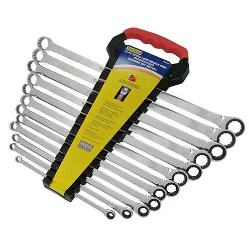 AuzGrip® Extra Long Double Ring Ratchet/Fixed Spanner Metric Set 12Pcs1