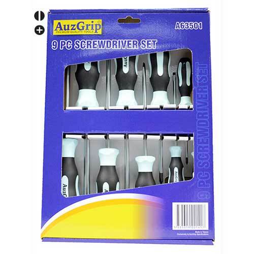 AuzGrip® Screwdriver Set, 9 Pieces1