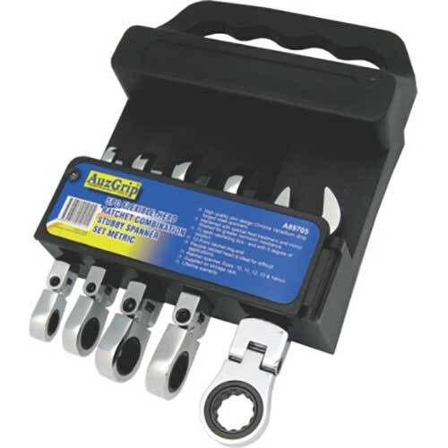 AuzGrip® Stubby Flexible Ratchet Spanner Imperial Set, 5 Pieces1