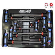 AuzGrip® T-Handle Ball Point Hex Key Metric Set, 9 Pieces1