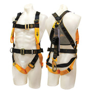 B - Safe All Purpose Fall Arrest Harness With Side D Rings And 2m Web Lanyard Medium - AIMS Industrial Supplies