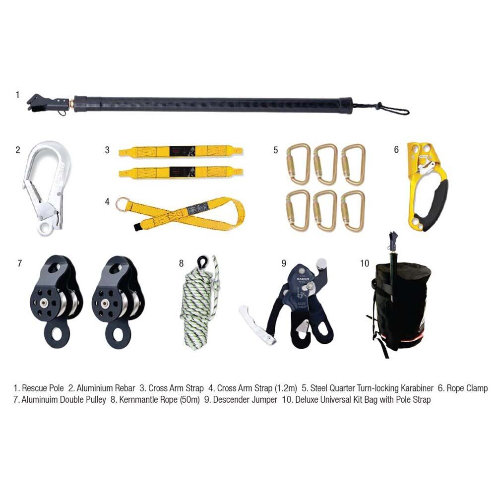 B - Safe Rescue Kit 12.5m x 4:1 Comes with Clamp & Descender - BR661(4:1) - AIMS Industrial Supplies