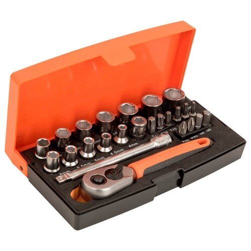 Bahco 1/4" Square Drive Socket Set, 25 Pieces - BAHSL25 - AIMS Industrial Supplies