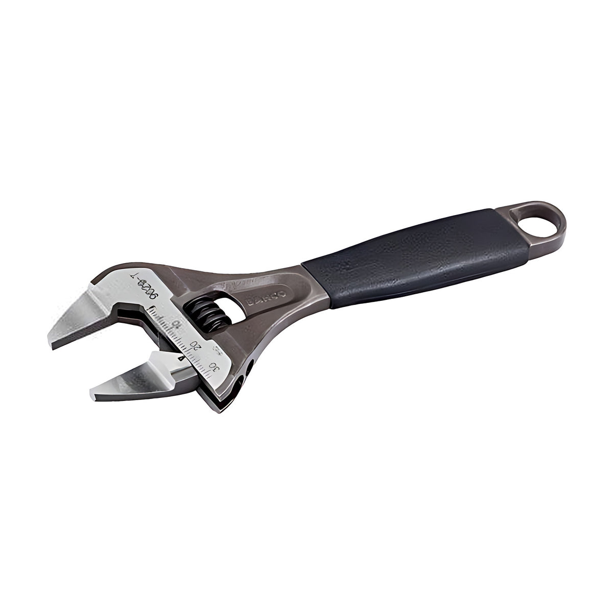 Bahco BAH9031-T adjustable wrench with extra thin jaws open and black rubber handle