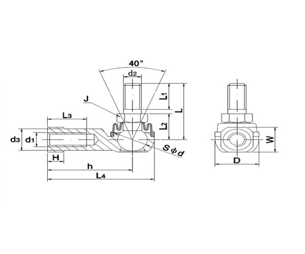 Bearing Studded Rod End Female Metric Left Hand Thread - AIMS Industrial Supplies