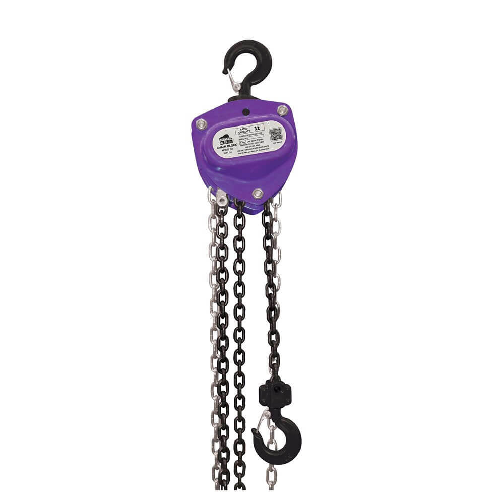 Beaver 3S G80 Industrial Manual Chain Block - 3m x 1000kg (1T) MRC- Violet