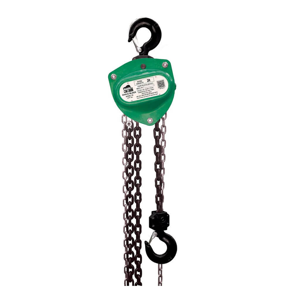 Beaver 3S G80 Industrial Manual Chain Block- 6m x 2000kg (2T) MRC - Green