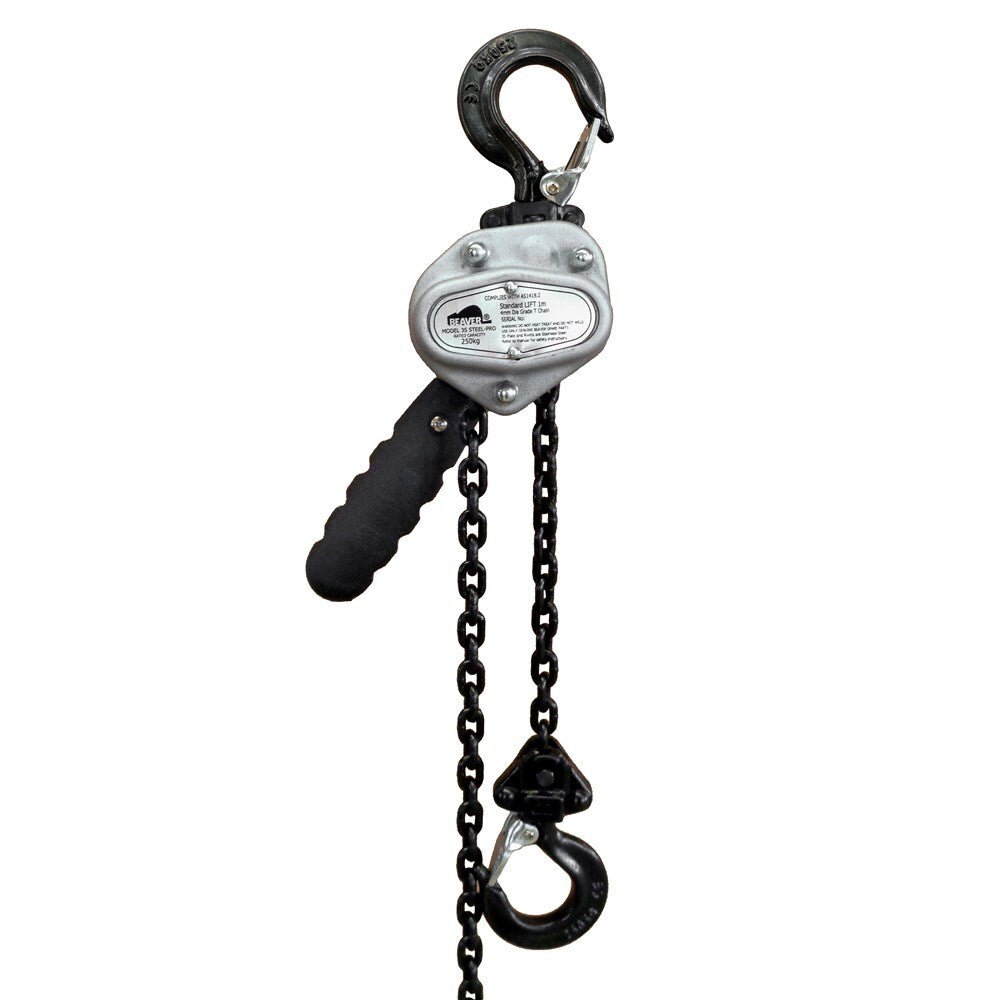 Beaver 3S Lever Block Steel Pro 0.25T (250kg) Capacity - 509025 - AIMS Industrial Supplies