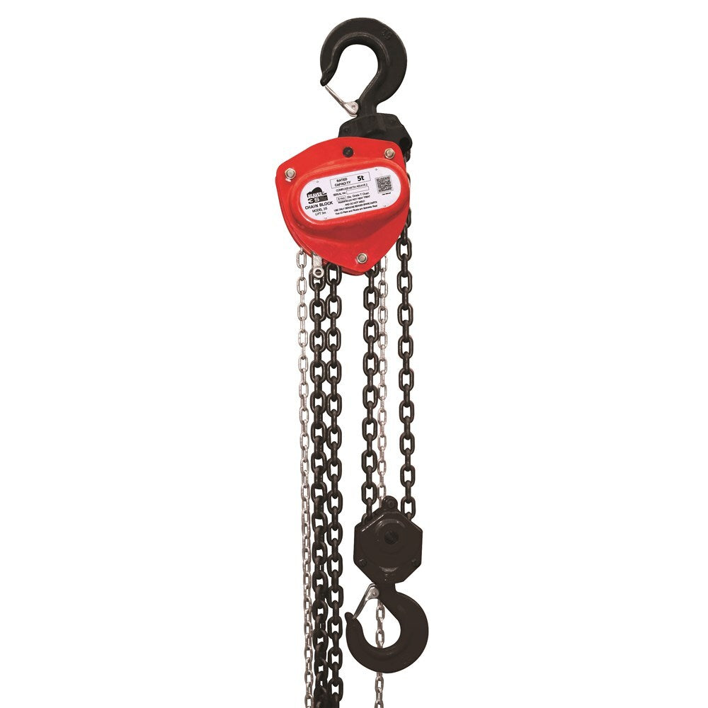 Beaver 3S Overload Industrial Chain Block 3m x 5T (5000kg) - Red