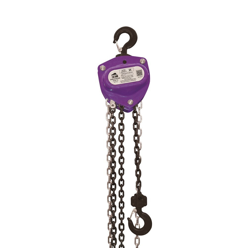 Beaver 3S Overload Industrial Chain Block 6m x 1T (1000kg) - Violet
