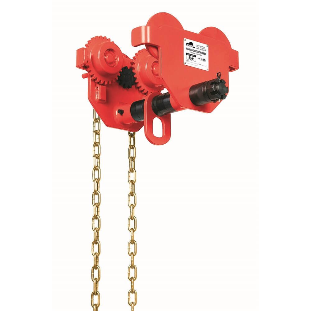 Beaver Close Headroom Geared Girder Trolley (1000 kg to 10000 kg) - AIMS Industrial Supplies