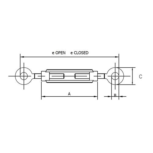 Beaver Eye And Eye Commercial Turnbuckle Galvanised - AIMS Industrial Supplies