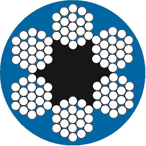 Beaver G1570 6 x 19 PVC Coat Galvanised Wire Rope  Fibre Core   3 - 5mm Blue