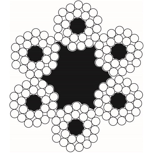 Beaver G1570 6 x 24 Fibre Core RHOL Wire Rope A2 Galvanised Dry Lube 12mm