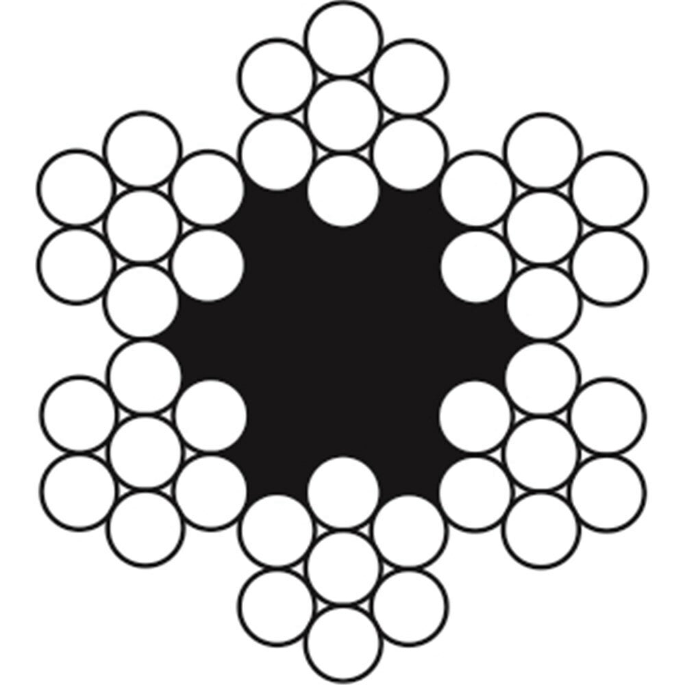 Beaver G1570 6 x 7 Fibre Core RHOL Wire Rope Galvanised Dry Lube 2.5mm