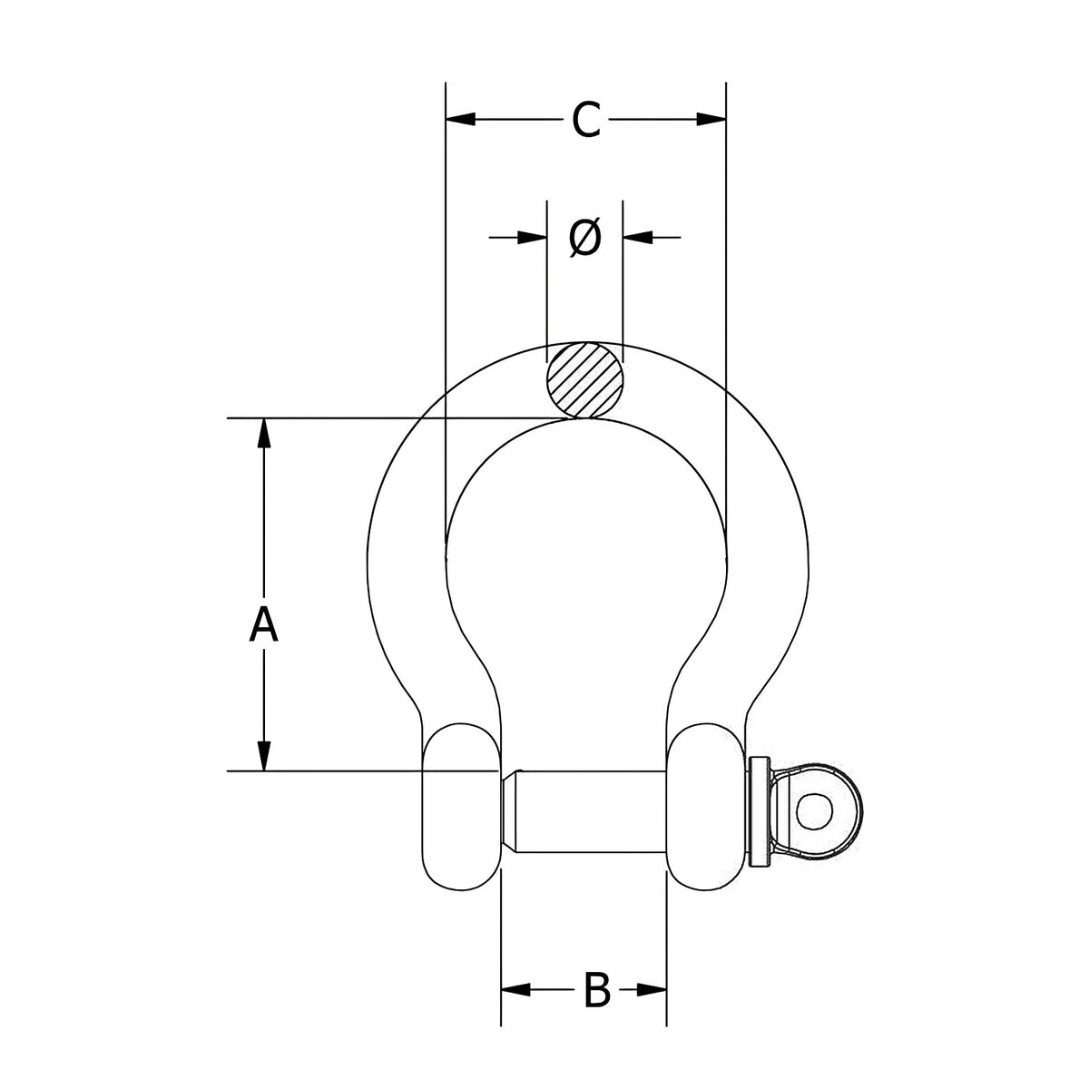 Beaver G316 Stainless Steel Bow Shackle
