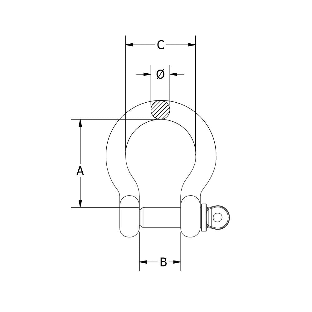 Beaver G316 Stainless Steel Bow Shackle - AIMS Industrial Supplies
