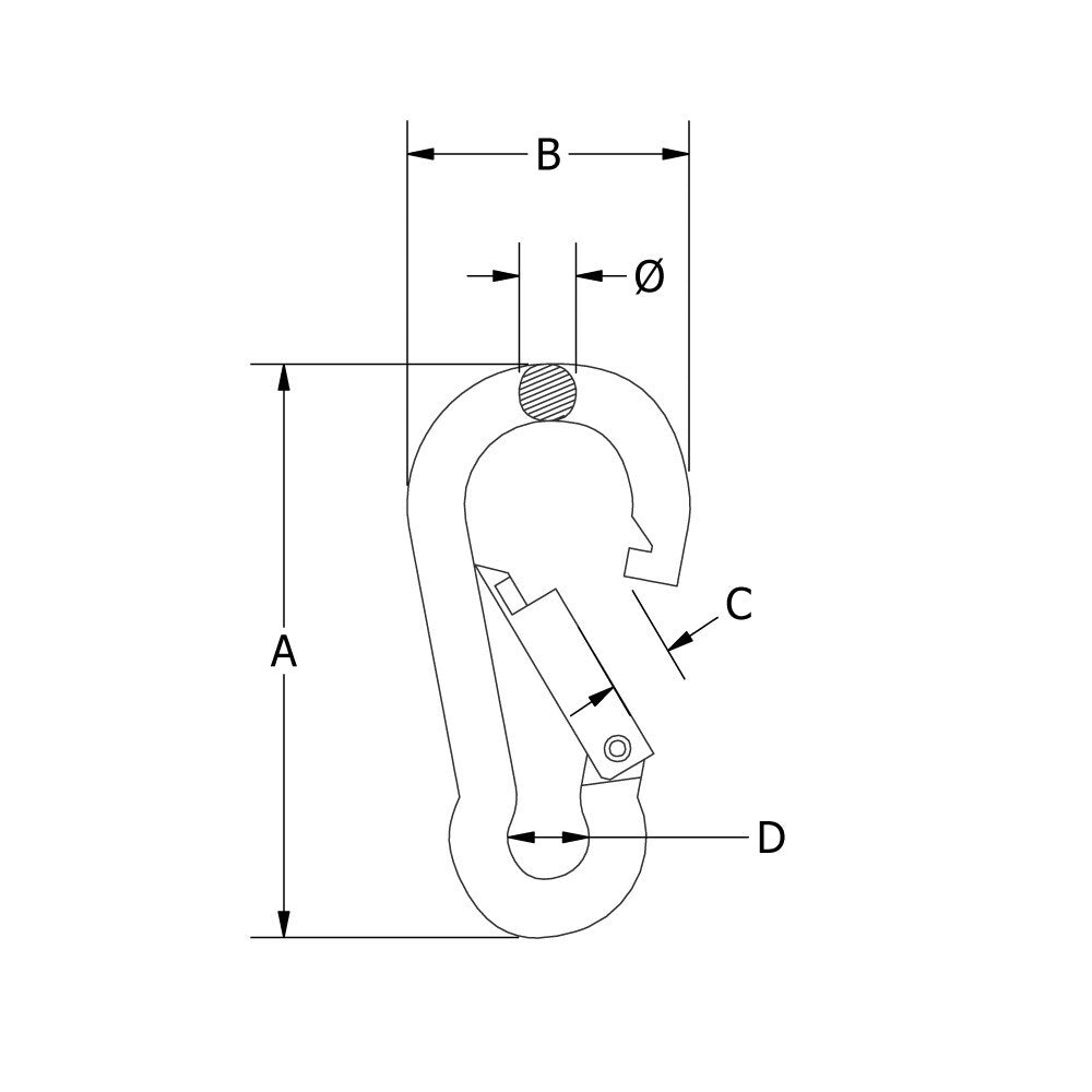 Beaver G316 Stainless Steel Carbine Eye Hook - AIMS Industrial Supplies