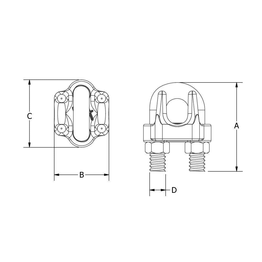 Beaver G316 Stainless Steel Wire Rope Grip - AIMS Industrial Supplies