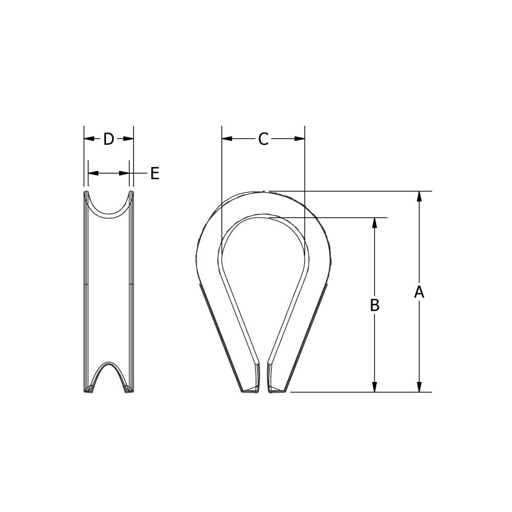 Beaver G316 Stainless Steel Wire Rope Thimble - AIMS Industrial Supplies