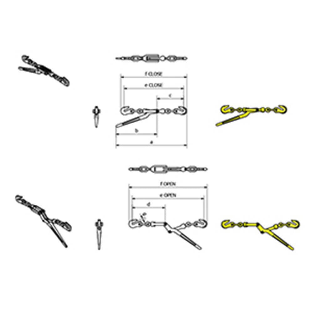 Beaver G70 Double Swivel Lever Grab Load Binder-6mm x 2300kg 2.3Tonne LC - AIMS Industrial Supplies
