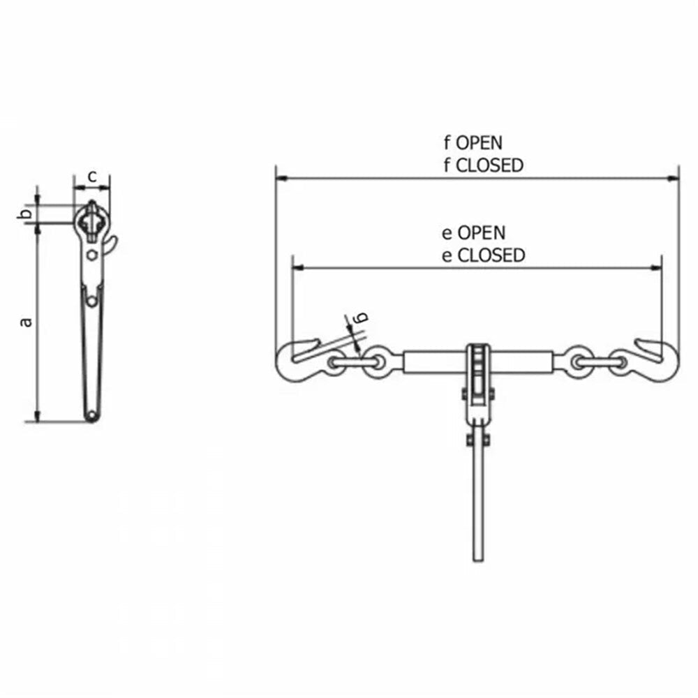 Beaver G70 Ratched - Type Loadbinder With Eye Grab Hooks - AIMS Industrial Supplies
