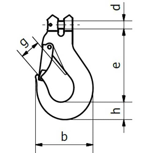 Beaver Grade 80 Clevis Sling Hook w/ Safety Latch (1 to 15 Tonne) - AIMS Industrial Supplies
