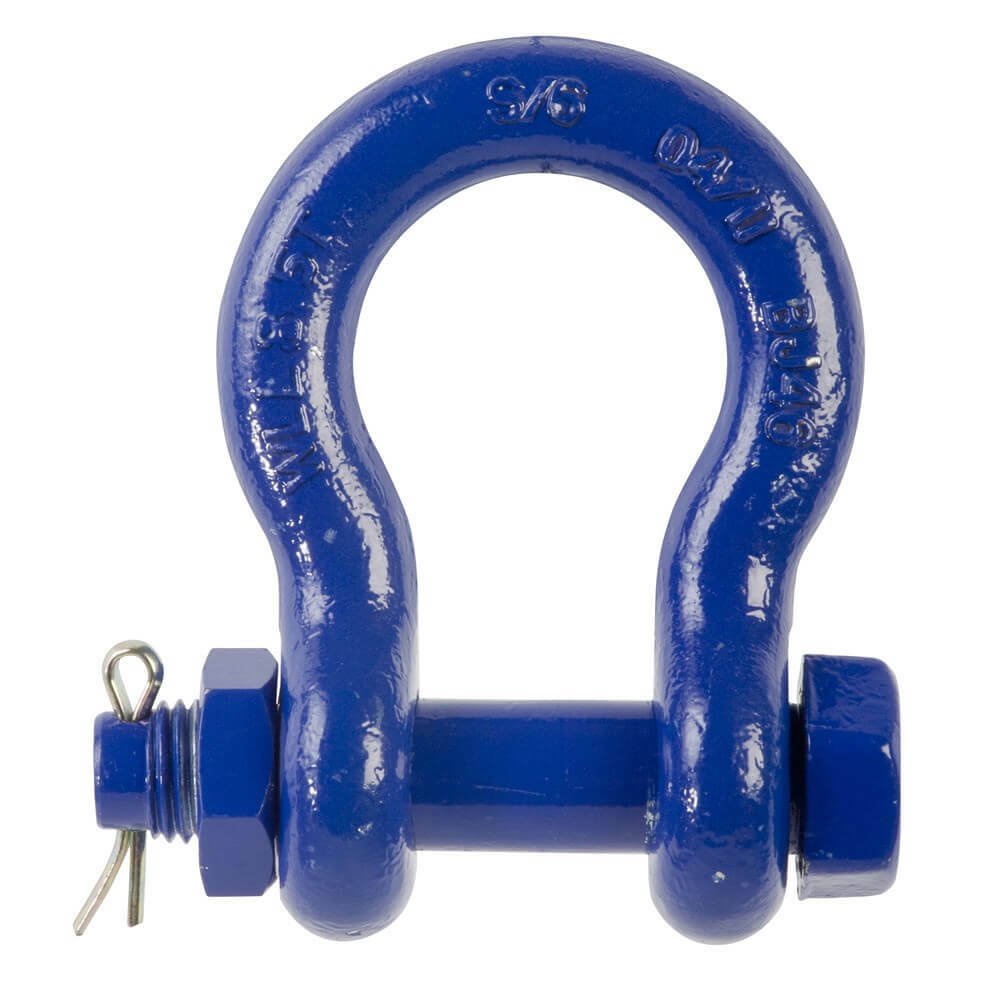 Beaver Grade S Safety Pin Bow Shackle Colored (2000 kg to 8500 kg) - AIMS Industrial Supplies