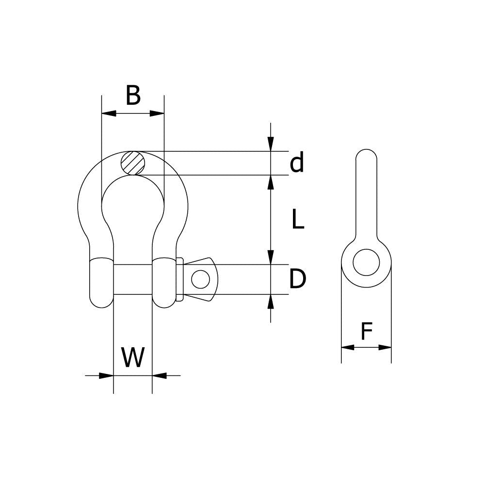 Beaver Grade S Screw Pin Bow Shackle - AIMS Industrial Supplies
