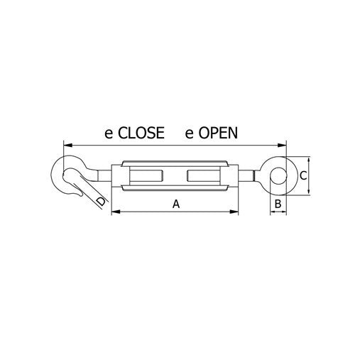 Beaver Hook & Eye Commercial Galvanized Turnbuckle - AIMS Industrial Supplies