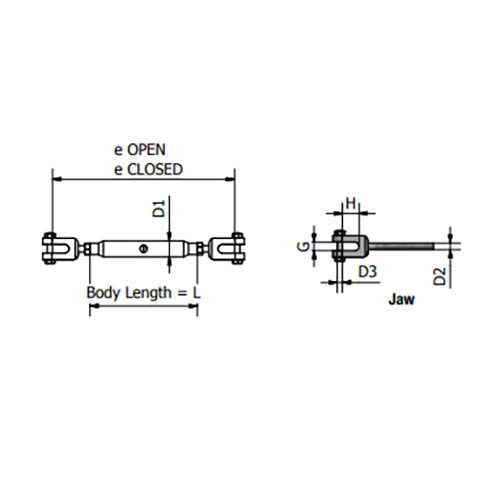 Beaver Jaw and Jaw Rigging Screw With Locknut2