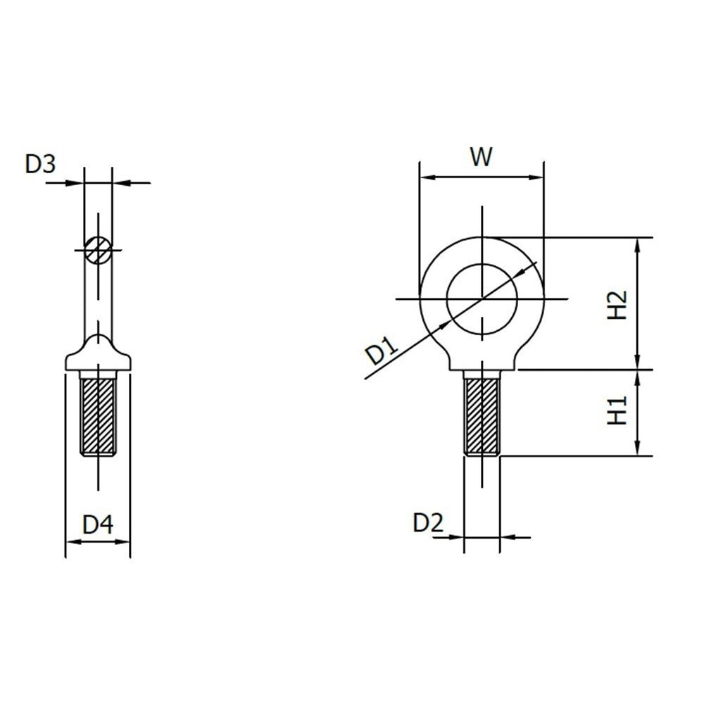 Beaver Lifting Collared Eyebolt With Metric Thread BS 4278 - AIMS Industrial Supplies