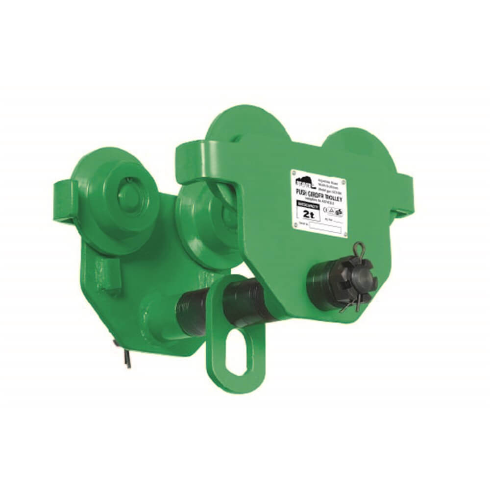 Beaver Push Girder Trolley - 2000kg 2T MRC, 88-203mm (Green)