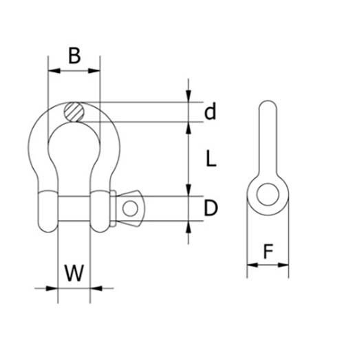 Beaver Screw Pin Anchor Bow Shackle - AIMS Industrial Supplies