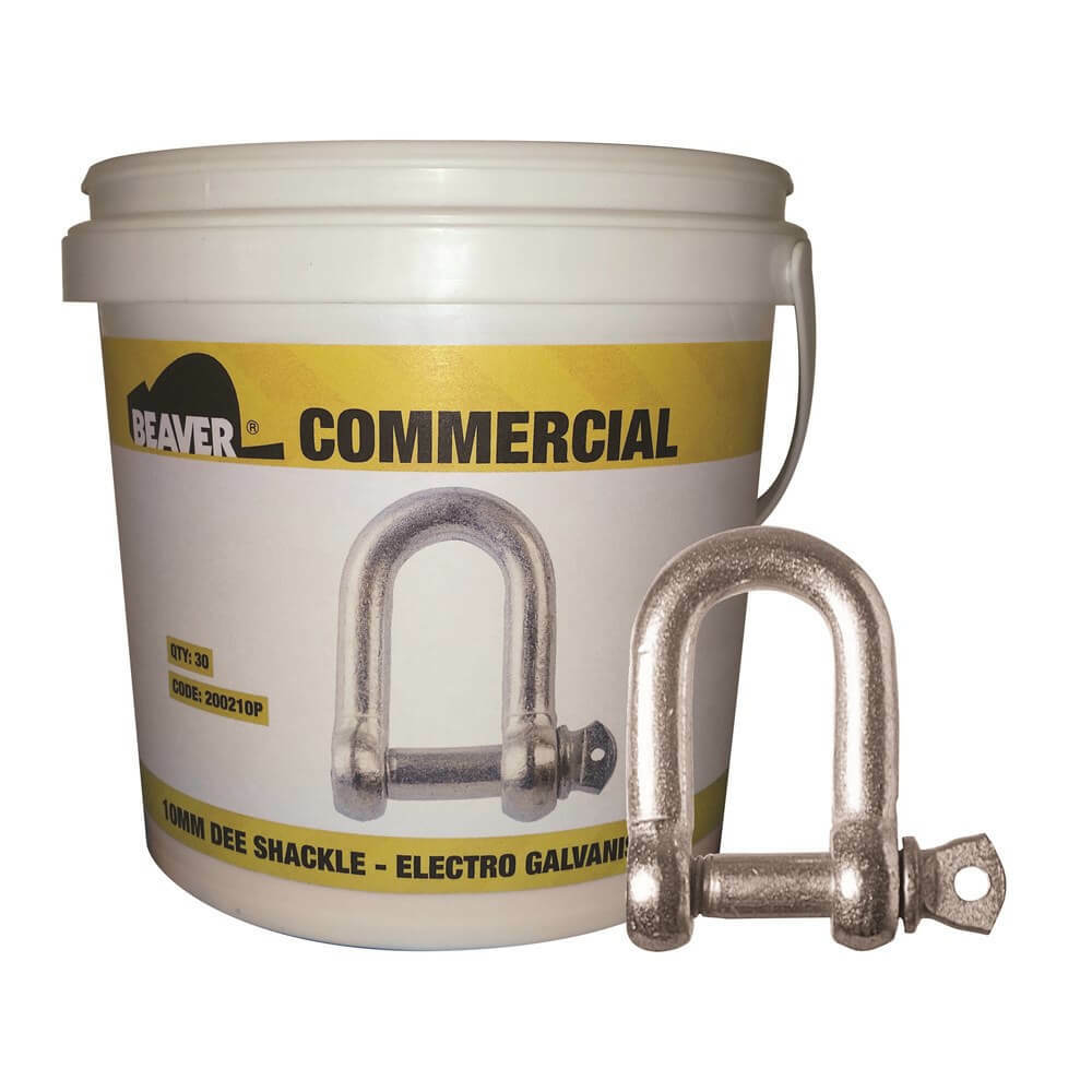 Beaver Screw Pin Dee Shackle ElectroGalvanised - Bulk (5mm to 25mm) - AIMS Industrial Supplies