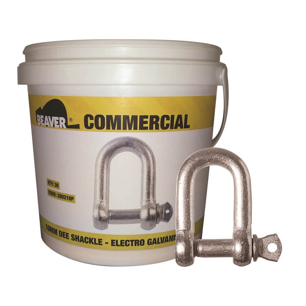 Beaver Screw Pin Dee Shackle ElectroGalvanised - Bulk (5mm to 25mm) - AIMS Industrial Supplies