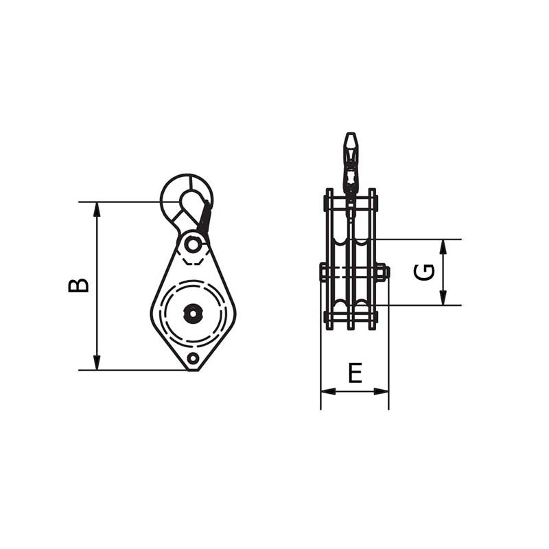 Beaver Sheave Block Double-Hand Operated W/ Swivel Hook2