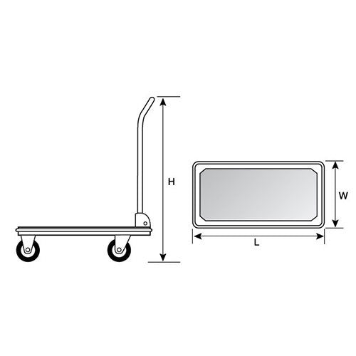 Beaver Steel Hand Platform Trolley w/ Polyurethane Wheel - 250kg MRC - AIMS Industrial Supplies