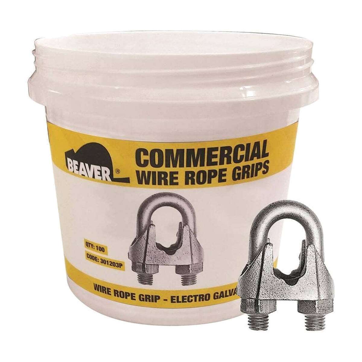 Beaver Wire Rope Grip ElectroGalvanised - Bulk (5mm to 25mm)