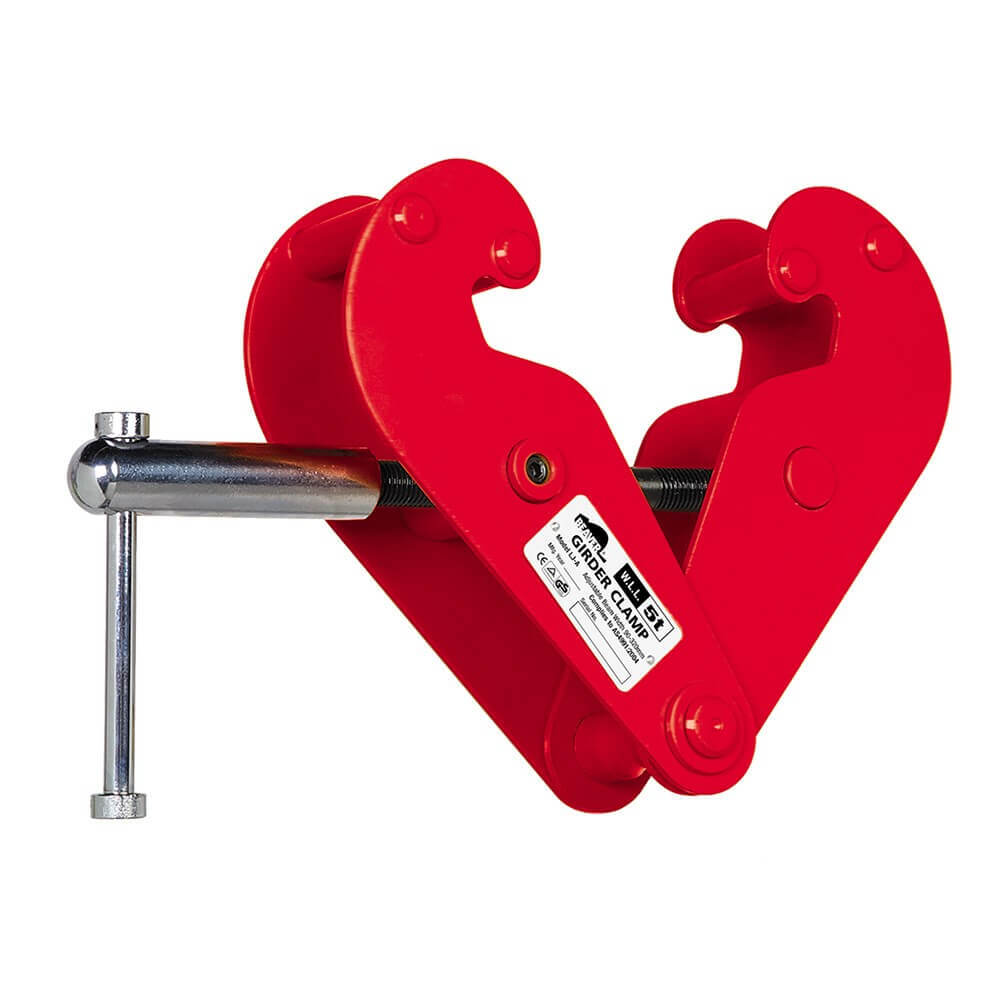Beaver YC  Industrial Girder Clamp - 5000kg 5T WLL, 90-320mm Red
