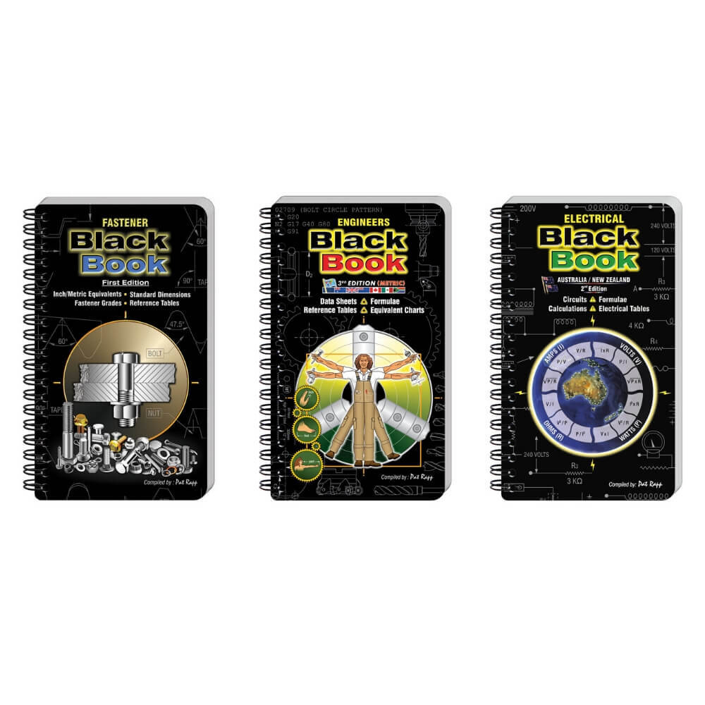 Black Book Set of Three - Fastener, Engineer's, Electrical - AIMS Industrial Supplies